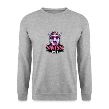 Suisse 2024 Alpaga Suisse - Sweat-shirt Unisexe - gris chiné - Devant - Alina (178cm) & Michal (187cm)