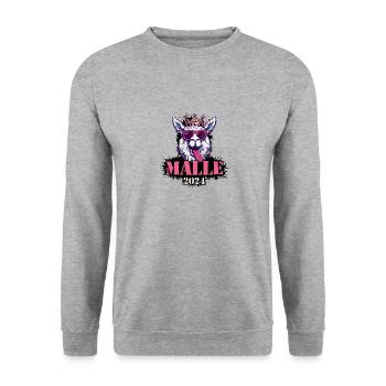 Malle 2024 Alpaka - Unisex Pullover - Weißgrau meliert - Vorne - Alina (178cm) & Michal (187cm)