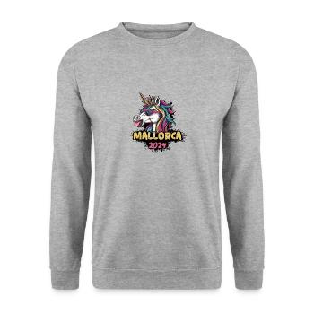 Mallorca 2024 Unicorn - Unisex Sweatshirt - salt & pepper - Front - Alina (178cm) & Michal (187cm)