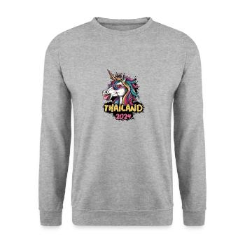 Licorne Thaïlande 2024 - Sweat-shirt Unisexe - gris chiné - Devant - Alina (178cm) & Michal (187cm)