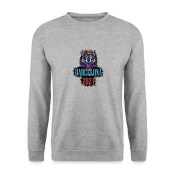 Barcelona 2024 Holidays Wolf - Unisex Sweatshirt - salt & pepper - Front - Alina (178cm) & Michal (187cm)