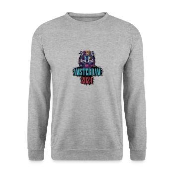 Amsterdam 2024 Vacation Wolf - Unisex Sweatshirt - salt & pepper - Front - Alina (178cm) & Michal (187cm)