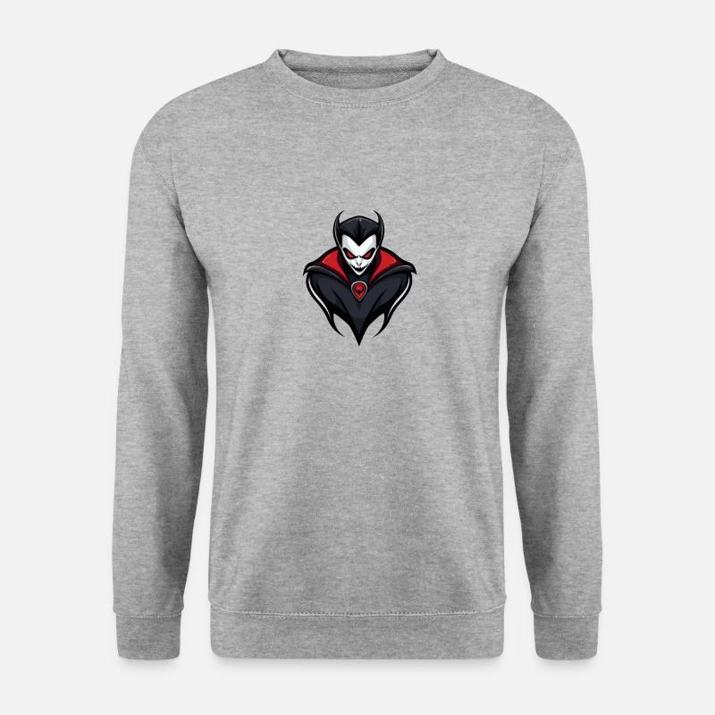Vampir Halloween Comic - Unisex Pullover - Weißgrau meliert
