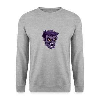 Zombie Halloween Gruselig - Unisex Pullover - Weißgrau meliert - Vorne - Alina (178cm) & Michal (187cm)