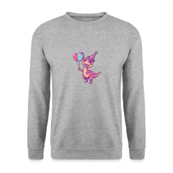 dinosaure t-rex anniversaire bébé - Sweat-shirt Unisexe - gris chiné - Devant - Alina (178cm) & Michal (187cm)