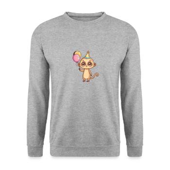 Meerkat Birthday Baby - Unisex Sweatshirt - salt & pepper - Front - Alina (178cm) & Michal (187cm)
