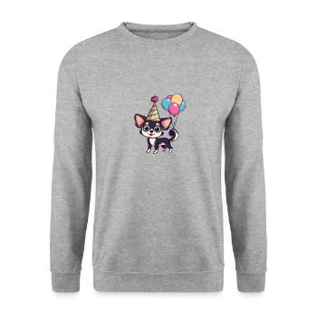 Chihuahua Hunde Geburtstag Baby - Unisex Pullover - Weißgrau meliert - Vorne - Alina (178cm) & Michal (187cm)