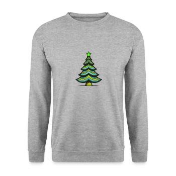 Tannenbaum Weihnachten - Unisex Pullover - Weißgrau meliert - Vorne - Alina (178cm) & Michal (187cm)