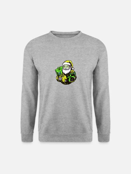 Weihnachtsmann Geschenke - Unisex Pullover - Weißgrau meliert