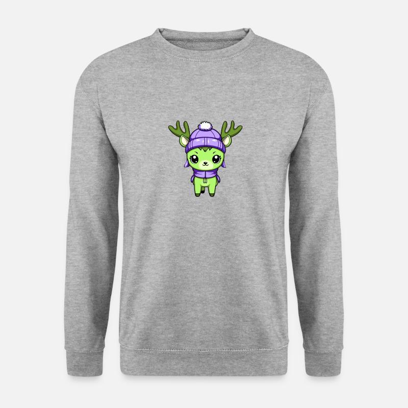 Bande dessinée d’hiver cerf - Sweat-shirt Unisexe - gris chiné