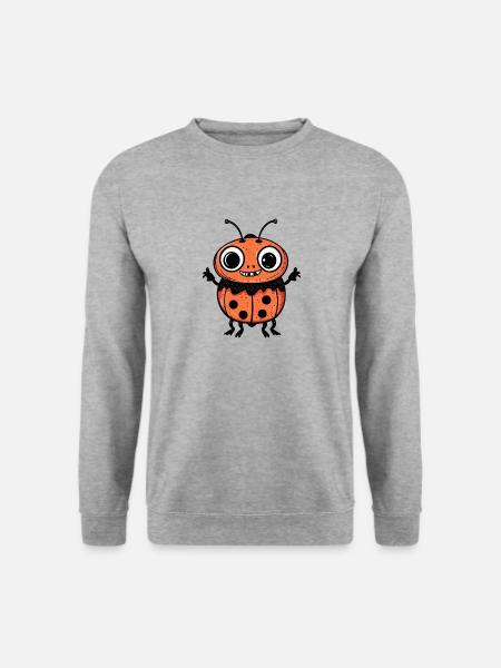 Marienkäfer Halloween Comic Lustig - Unisex Pullover - Weißgrau meliert