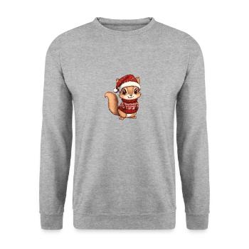 Bande dessinée de Noël écureuil - Sweat-shirt Unisexe - gris chiné - Devant - Alina (178cm) & Michal (187cm)