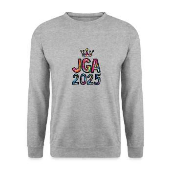 Jga 2025 Enterrement de vie de garçon - Sweat-shirt Unisexe - gris chiné - Devant - Alina (178cm) & Michal (187cm)