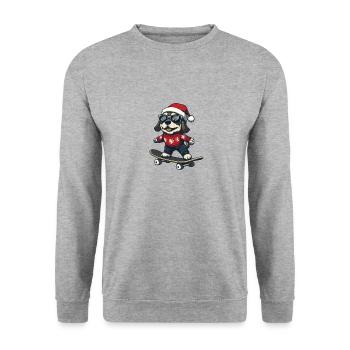 Kangal Dog Christmas Skateboard - Unisex Sweatshirt - salt & pepper - Front - Alina (178cm) & Michal (187cm)