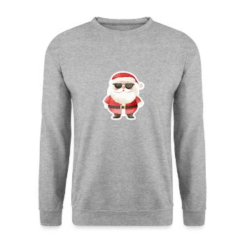 Père Noël Cool Noël - Sweat-shirt Unisexe - gris chiné - Devant - Alina (178cm) & Michal (187cm)