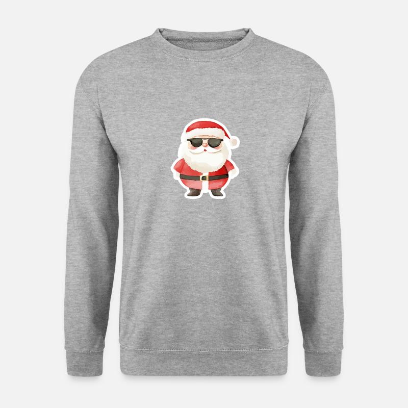 Weihnachtsmann Cool Weihnachten - Unisex Pullover - Weißgrau meliert