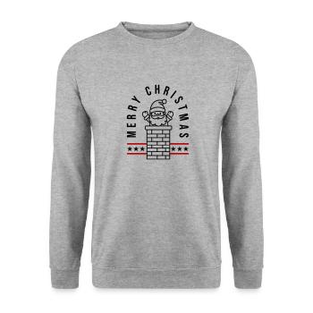 Joyeux Noël Père Noël - Sweat-shirt Unisexe - gris chiné - Devant - Alina (178cm) & Michal (187cm)