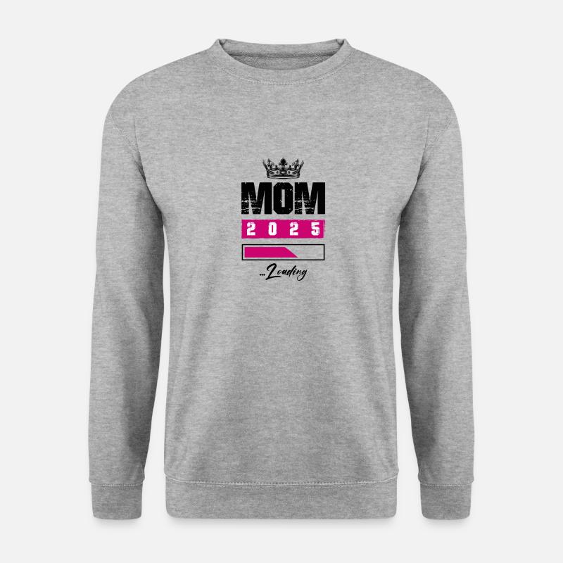 Mama 2025 Loading Mom - Unisex Pullover - Weißgrau meliert
