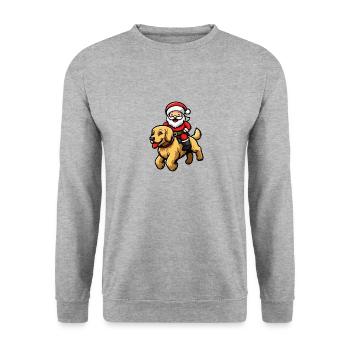 Golden Retriever Dog Santa Claus Funny - Unisex Sweatshirt - salt & pepper - Front - Alina (178cm) & Michal (187cm)