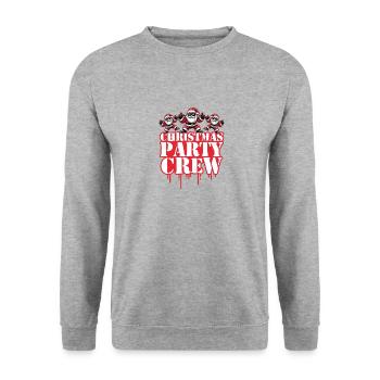 Weihnachten Party Crew Christmas - Unisex Pullover - Weißgrau meliert - Vorne - Alina (178cm) & Michal (187cm)