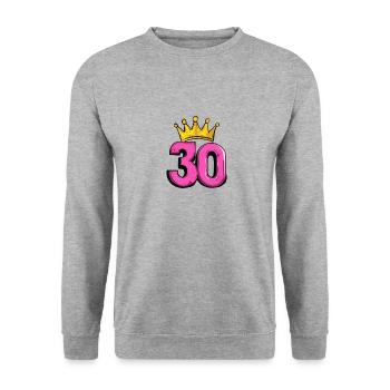 Couronne à 30 chiffres - Sweat-shirt Unisexe - gris chiné - Devant - Alina (178cm) & Michal (187cm)