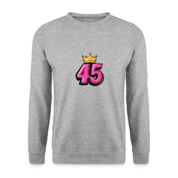 Couronne à 45 chiffres - Sweat-shirt Unisexe - gris chiné - Devant - Alina (178cm) & Michal (187cm)