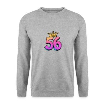 56 Number Krone - Unisex Sweatshirt - salt & pepper - Front - Alina (178cm) & Michal (187cm)