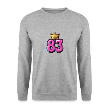 83 Number Krone - Unisex Sweatshirt - salt & pepper - Front - Alina (178cm) & Michal (187cm)