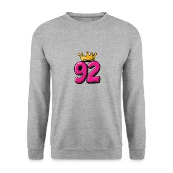 92 Number Krone - Unisex Sweatshirt - salt & pepper - Front - Alina (178cm) & Michal (187cm)