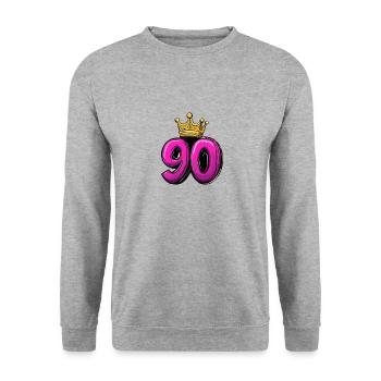 90 Number Crown - Unisex Sweatshirt - salt & pepper - Front - Alina (178cm) & Michal (187cm)