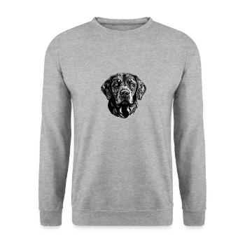 Labrador Dog Head - Unisex Sweatshirt - salt & pepper - Front - Alina (178cm) & Michal (187cm)