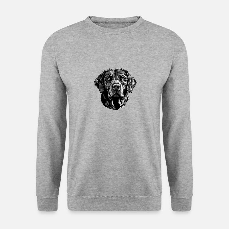 Labrador Hund Kopf - Unisex Pullover - Weißgrau meliert