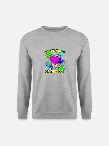 By the might of the 80's - Unisex Pullover - Weißgrau meliert