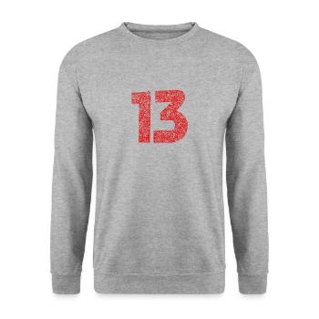 13 - Unisex Sweatshirt - salt & pepper - Front - Alina (178cm) & Michal (187cm)