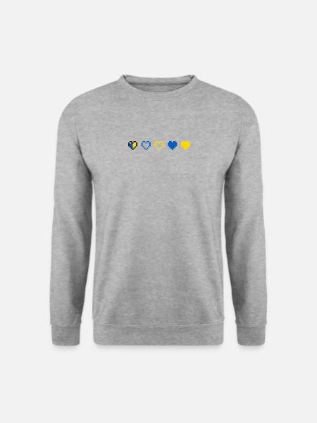 Ukrainian Heartbeat - Unisex Pullover - Weißgrau meliert