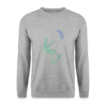 Femmes Kitesurf Kitesurf Kiting Kitesurfeur - Sweat-shirt Unisexe - gris chiné - Devant - Alina (178cm) & Michal (187cm)
