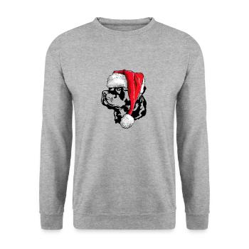 Père Noël Rottweiler Père Noël Père Noël Wilsigns - Sweat-shirt Unisexe - gris chiné - Devant - Alina (178cm) & Michal (187cm)