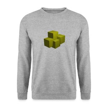 Cube Blocks - Unisex Sweatshirt - salt & pepper - Front - Alina (178cm) & Michal (187cm)