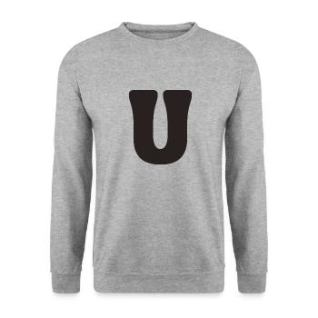 U - Sweat-shirt Unisexe - gris chiné - Devant - Alina (178cm) & Michal (187cm)