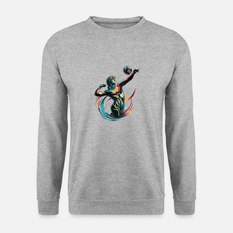 Volleyball - Unisex Pullover - Weißgrau meliert