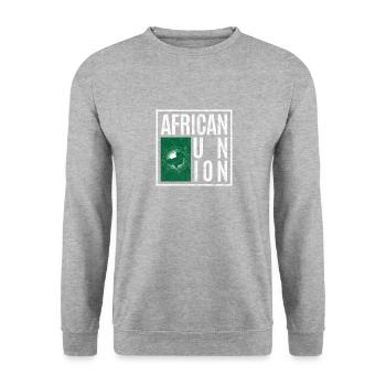 Afrikanische Union - Unisex Pullover - Weißgrau meliert - Vorne - Alina (178cm) & Michal (187cm)