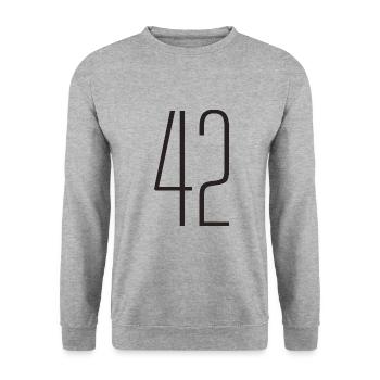 42 - Unisex Sweatshirt - salt & pepper - Front - Alina (178cm) & Michal (187cm)