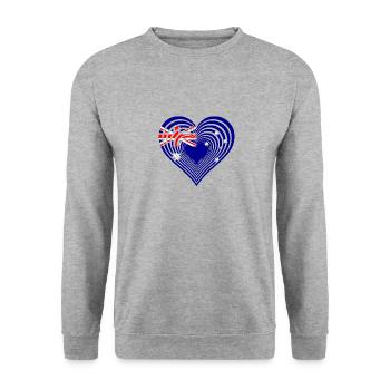 Australien - Australia - Unisex Pullover - Weißgrau meliert - Vorne - Alina (178cm) & Michal (187cm)