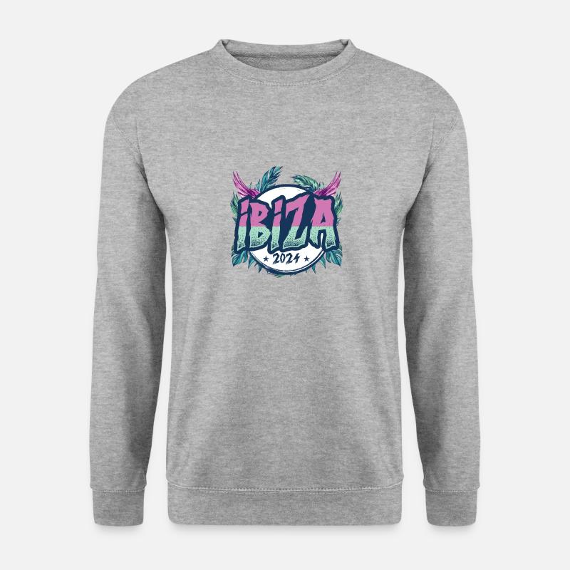 Ibiza 2024 Urlaub - Unisex Pullover - Weißgrau meliert