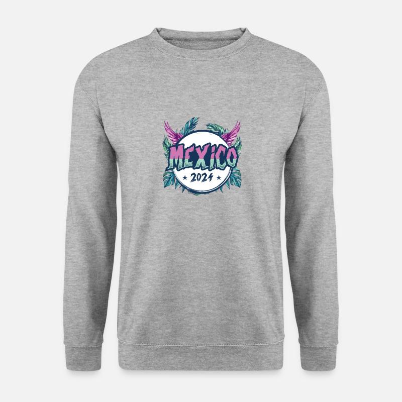 Mexiko 2024 Urlaub - Unisex Pullover - Weißgrau meliert