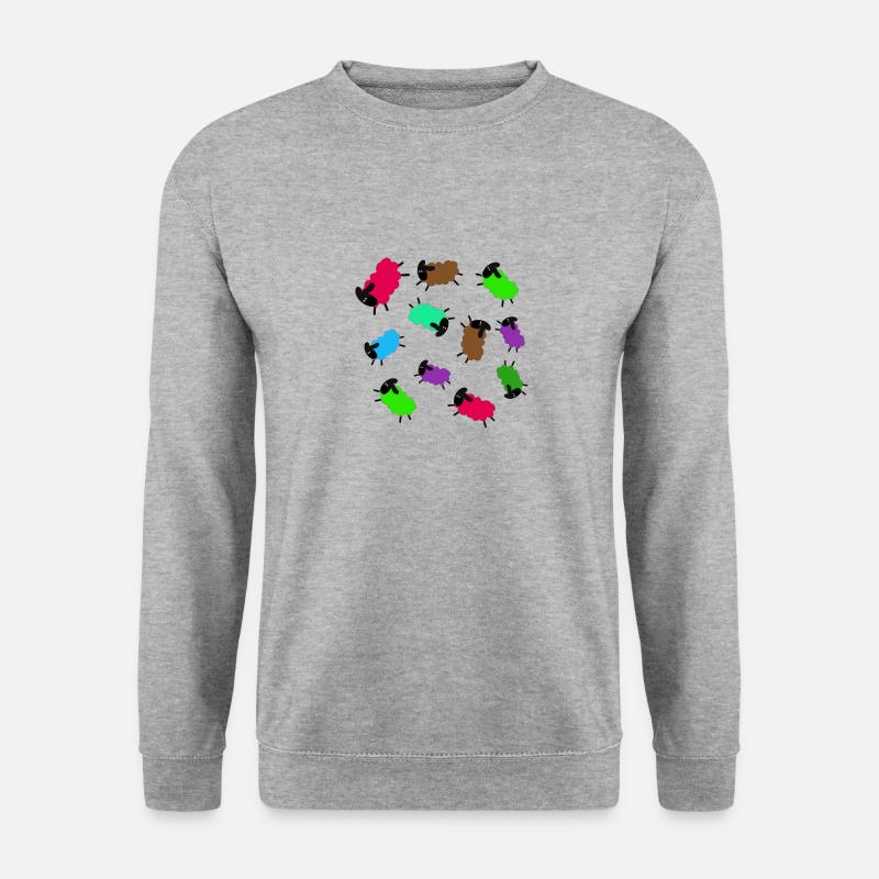 Moutons,Moutons,Illustration,Bande dessinée,Tonte - Sweat-shirt Unisexe - gris chiné