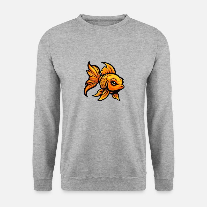 Goldfisch Comic - Unisex Pullover - Weißgrau meliert