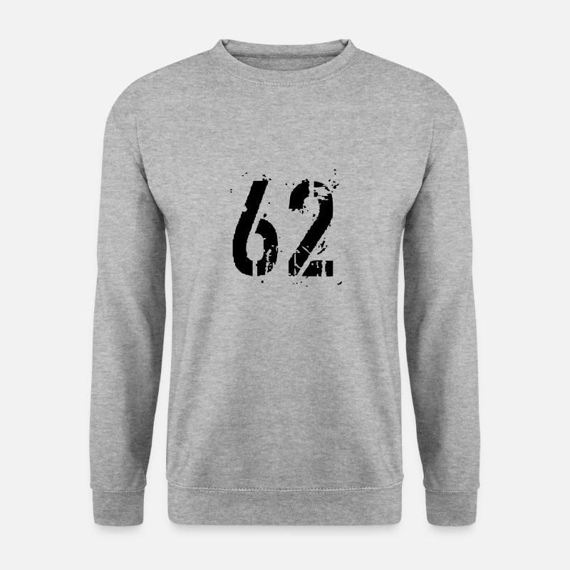 Nummer 62 - Unisex Pullover - Weißgrau meliert