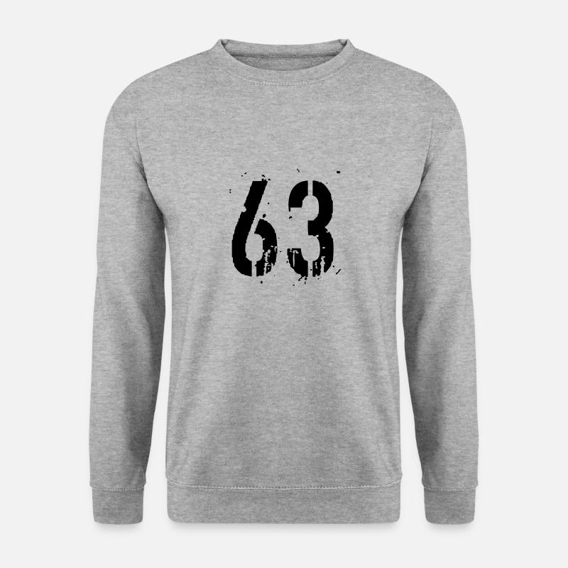 Nummer 63 - Unisex Pullover - Weißgrau meliert
