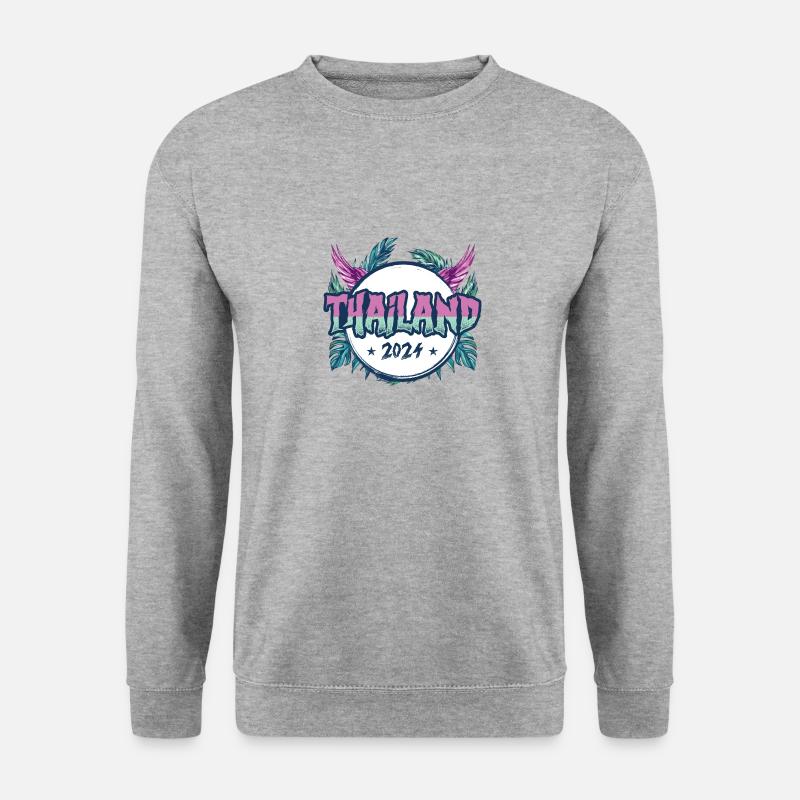 Thailand 2024 Urlaub - Unisex Pullover - Weißgrau meliert